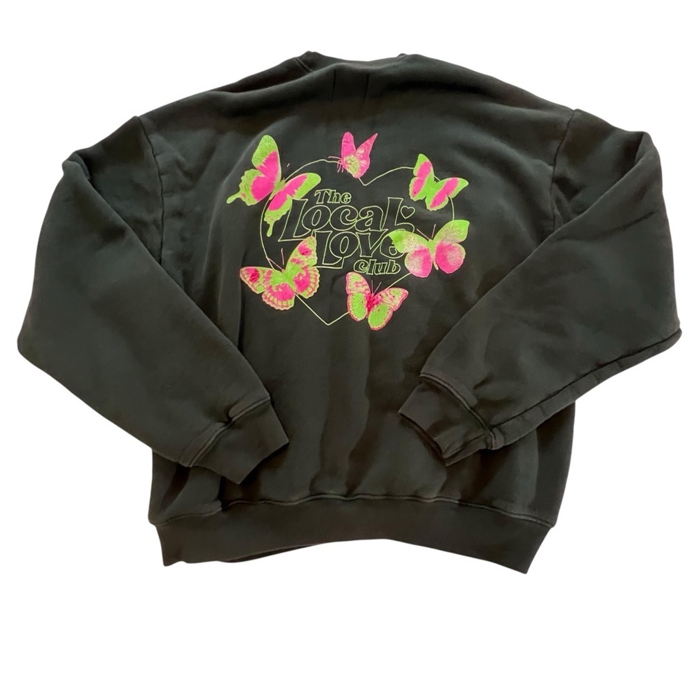 The Local Love Club Aura Crewneck Sweatshirt Green pullover Graphic Small - Picture 4 of 12